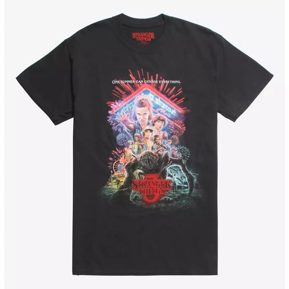 STRANGER THINGS - SEASON 3 Black Men's T-Shirt Official Merch - Picture 1 of 7
